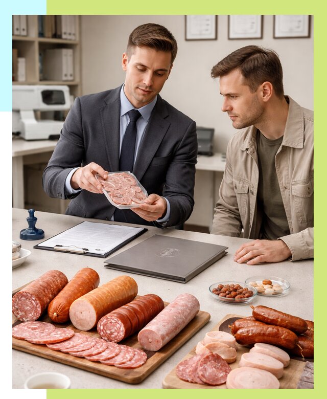 Сертификация колбасных изделий в Анжере-Судженске от 7693 р. | Алешин-Нжр